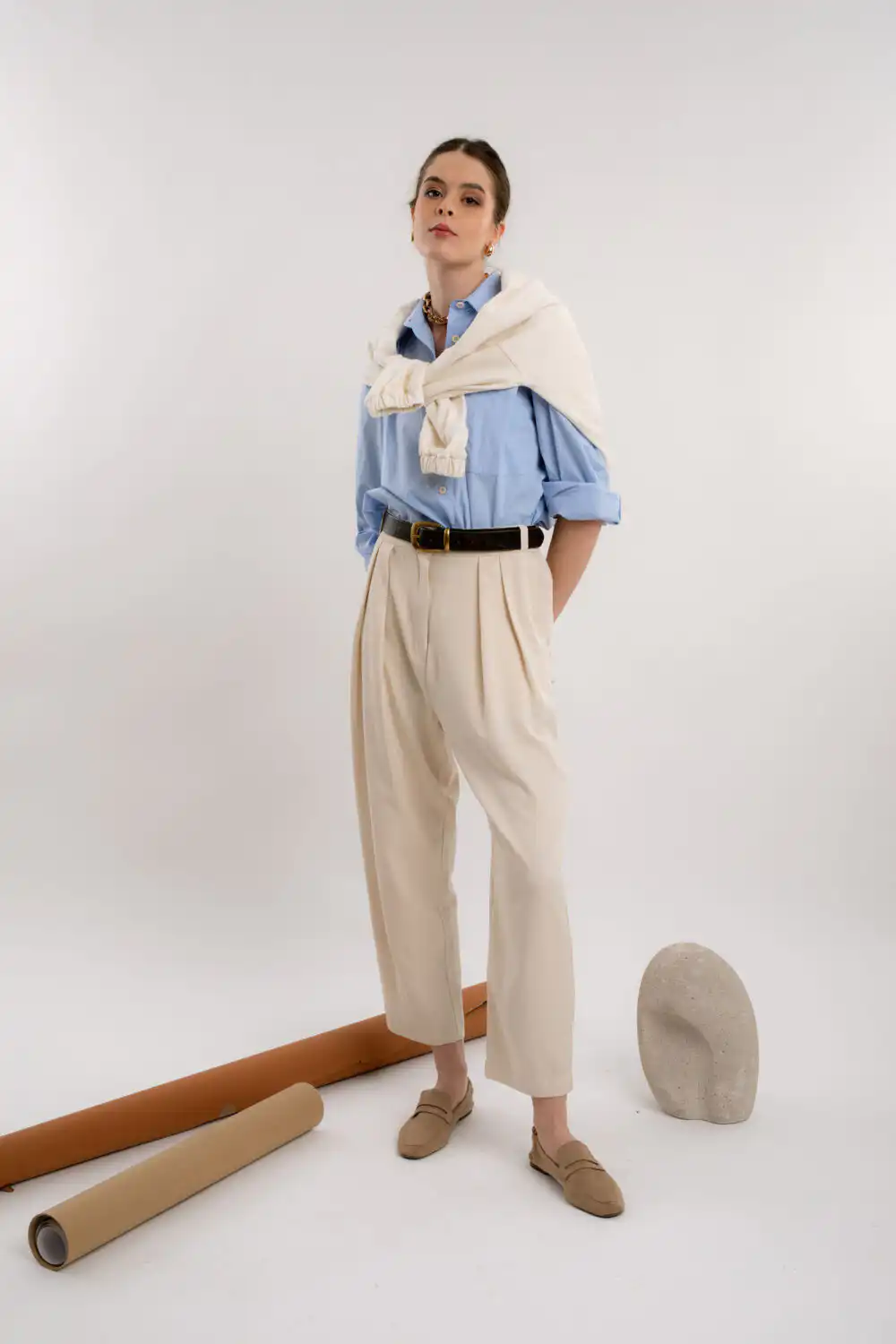 PANTALONE MONACO IVORY - Slika 6