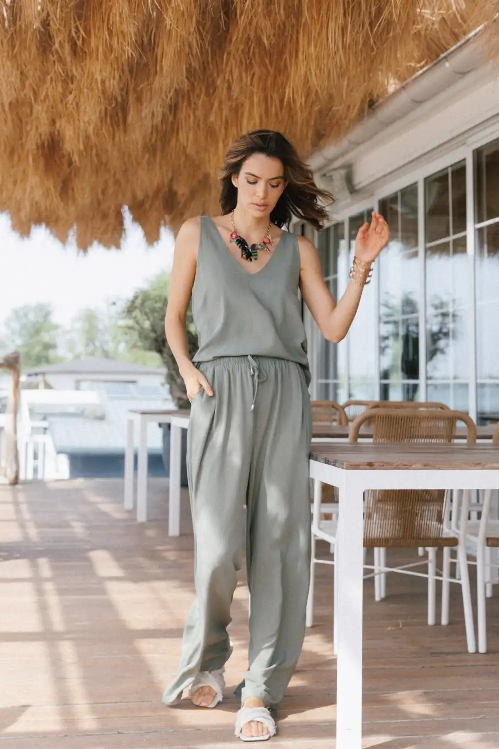 PANTALONE LAGANINI OLIVE - Slika 6