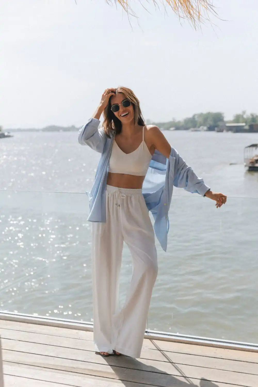 PANTALONE LAGANINI OFF WHITE - Slika 7