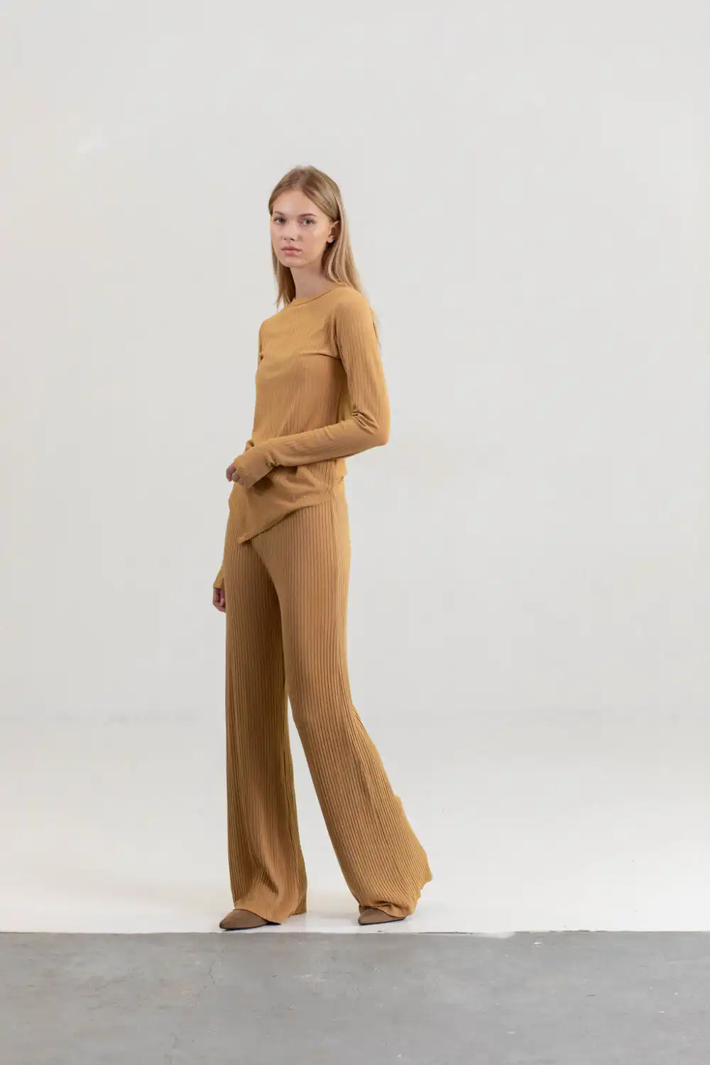 PANTALONE DERBY VISCOSE OKER - Slika 5