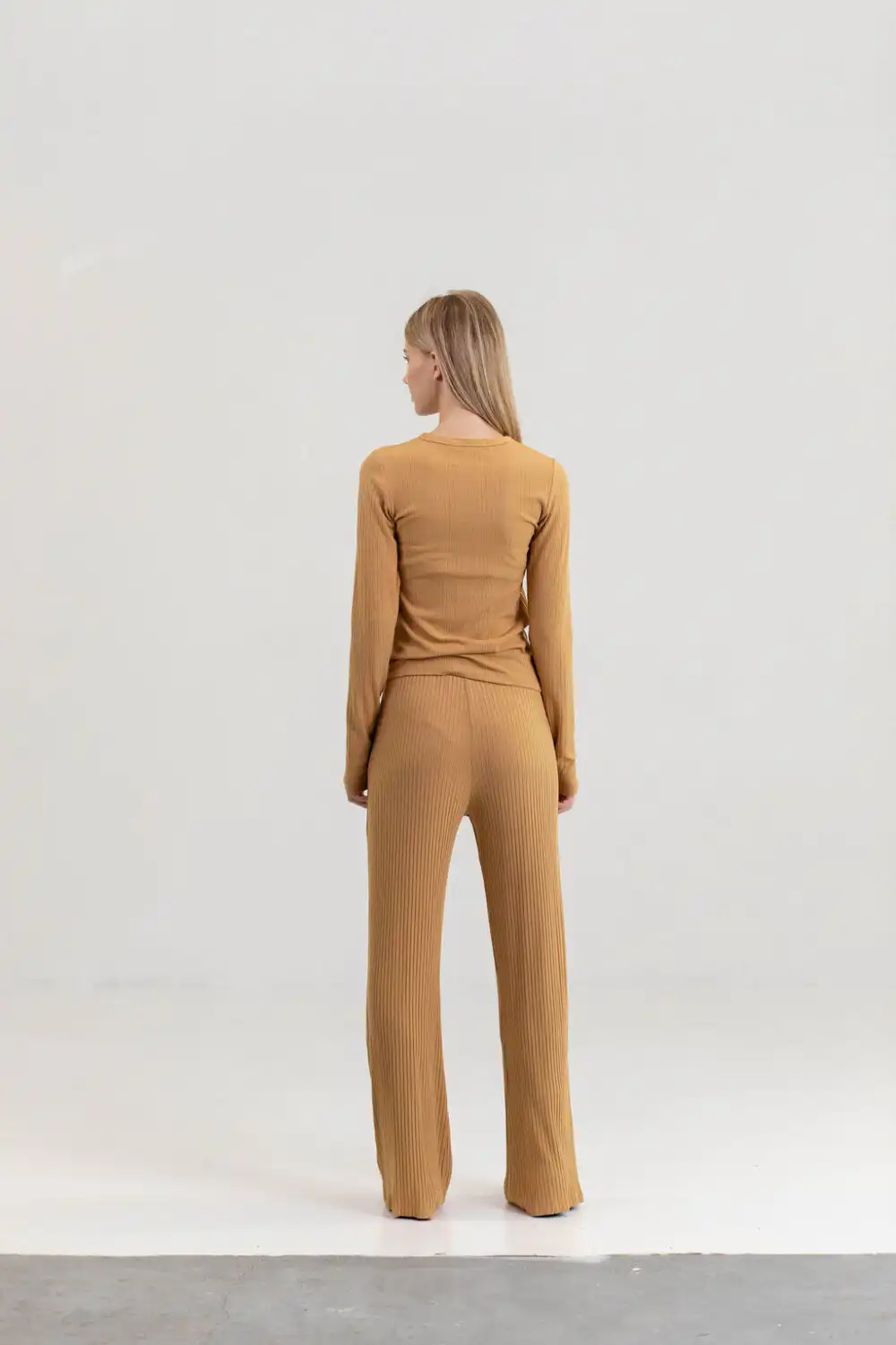 PANTALONE DERBY VISCOSE OKER - Slika 8