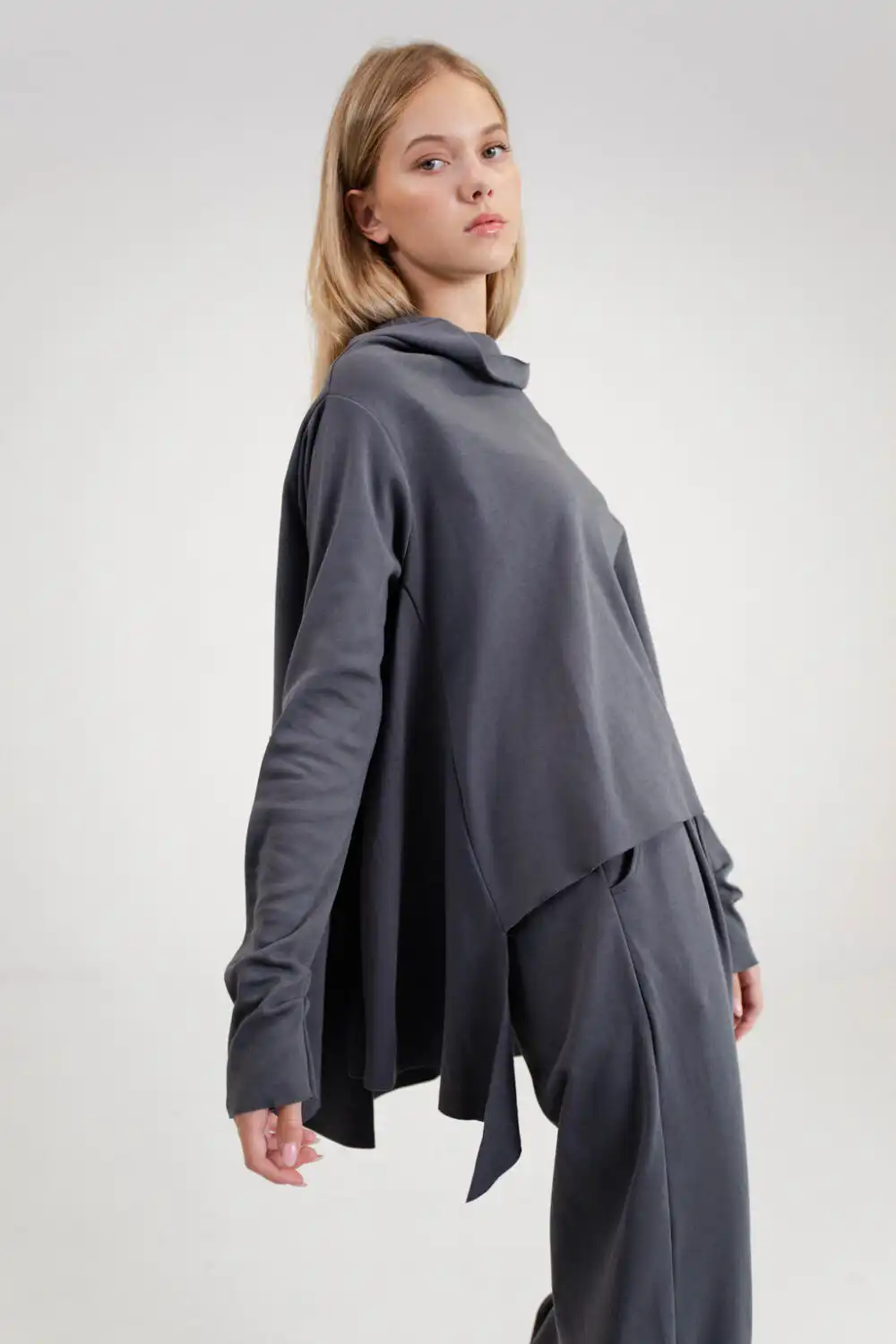 Majica Nia Interlock dark grey