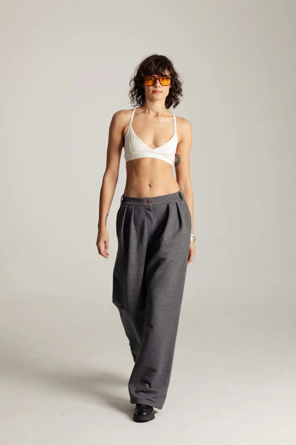 Pantalone hamptons pique dark grey
