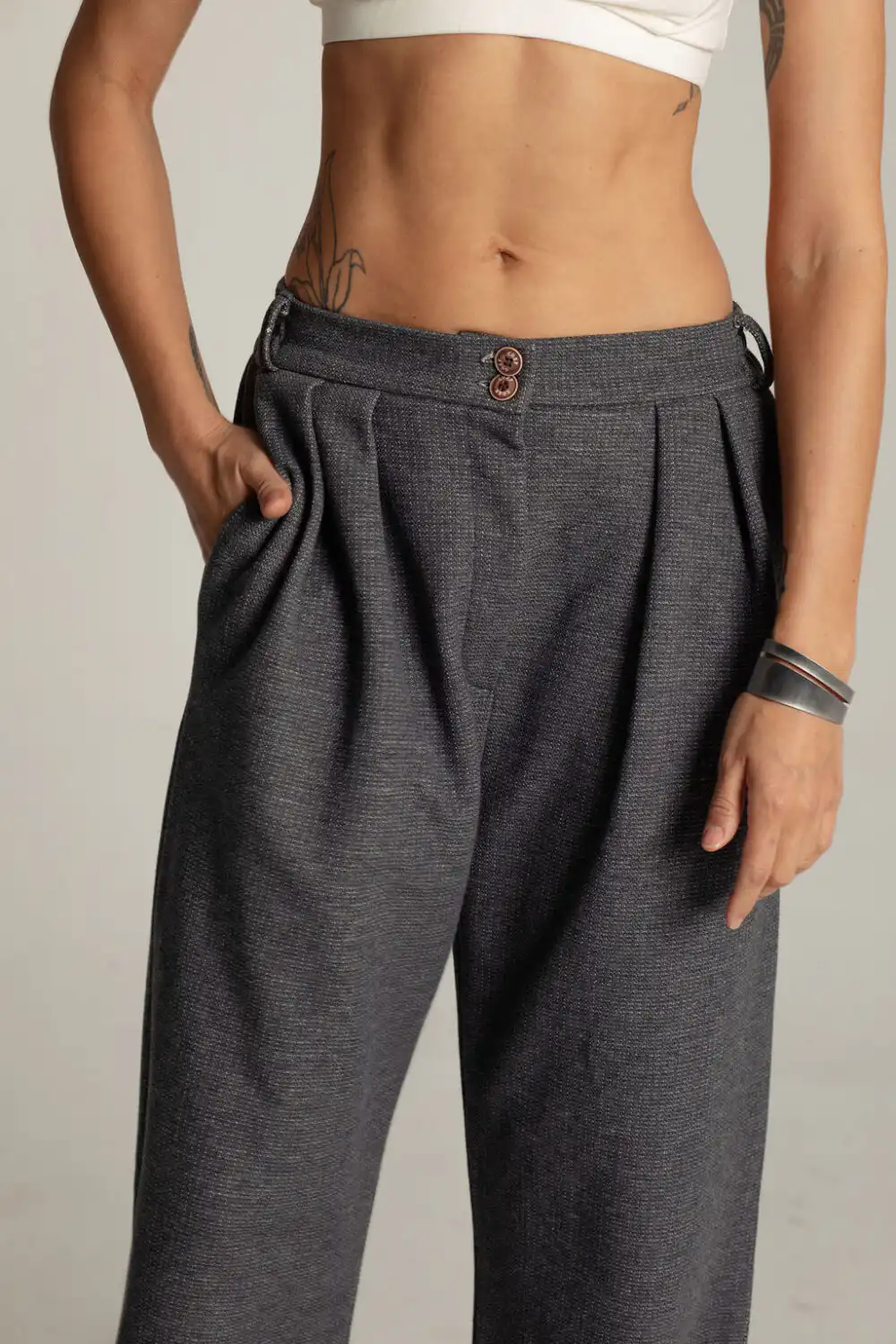 PANTALONE HAMPTONS PIQUE DARK GREY - Slika 4