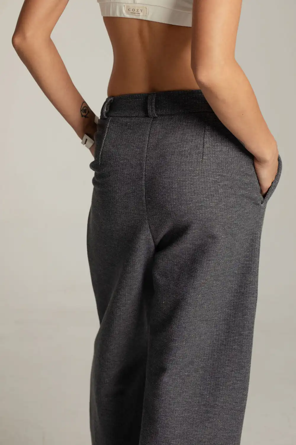 PANTALONE HAMPTONS PIQUE DARK GREY - Slika 8